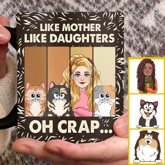 Like Mother Father Like Daughter Son Cats Dogs Pet Lover - Personalized Cat Mug