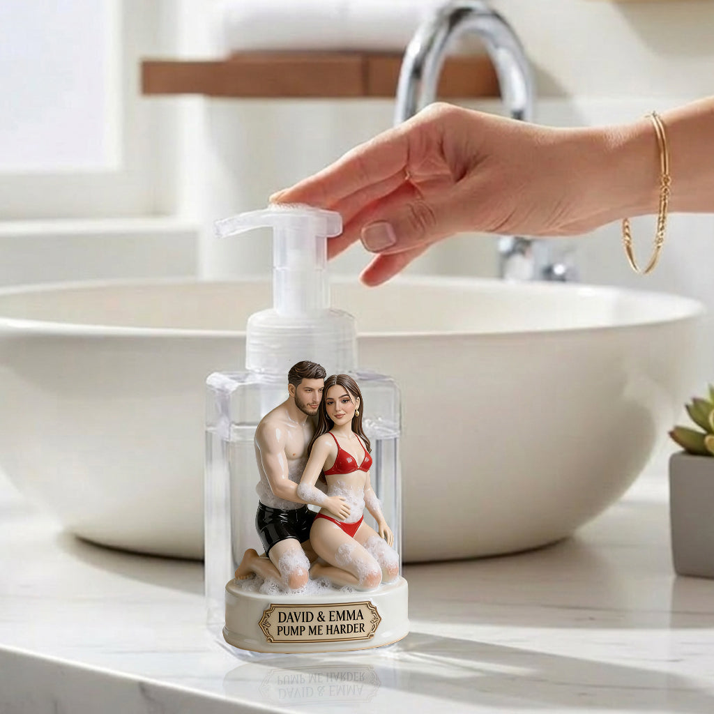 Any Photo Funny Couple Gift - Personalized Spicy Couple Pump Dispenser
