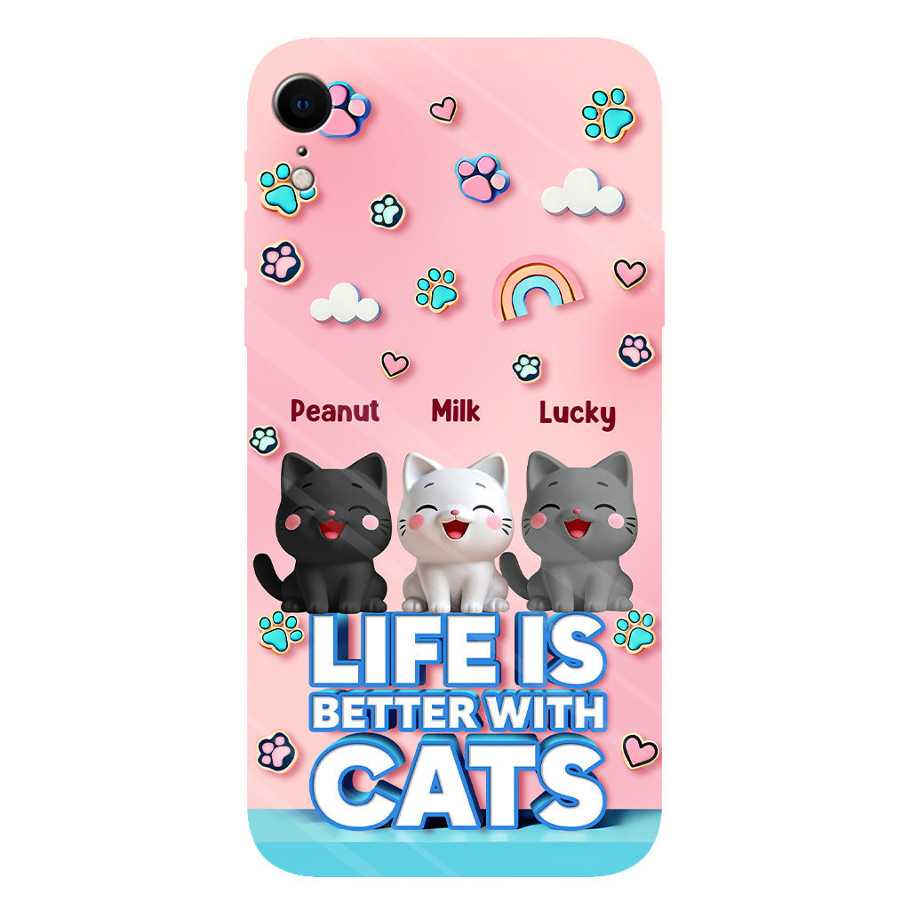 Life Is Better With A Cat - Personalized Cat Full Print Phone Case