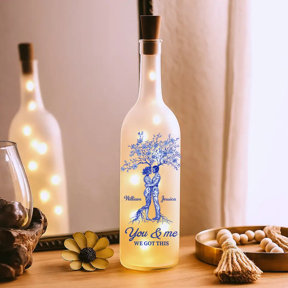 “You & Me, We Got This” Bottle Lamp – Custom Gift for Lovers, Personalized Home Décor
