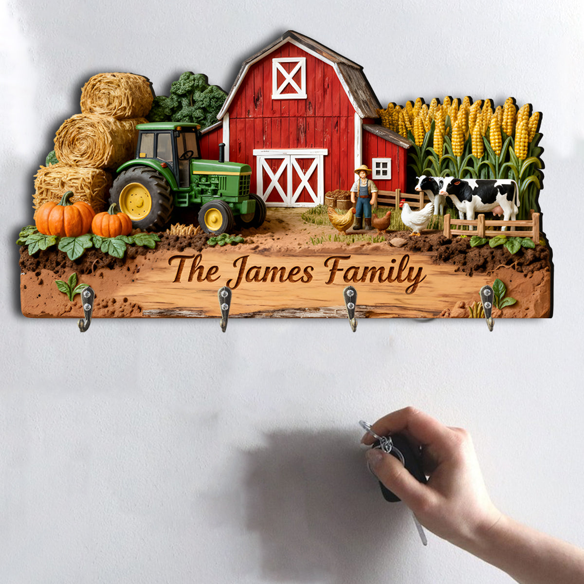 Farmer Life - Personalized Farmer Custom Shaped Hanging Rack
