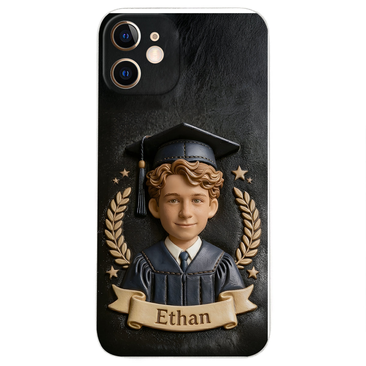 Graduation Gift - Personalized Graduation 3D Embossed Leather Phone Case