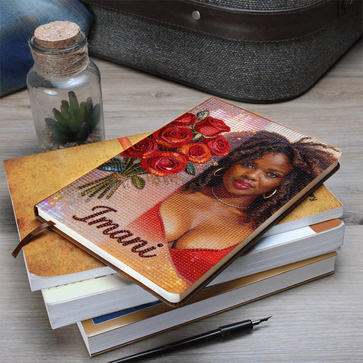 Any Photo, Flower - Personalized Self Love Leather Journal