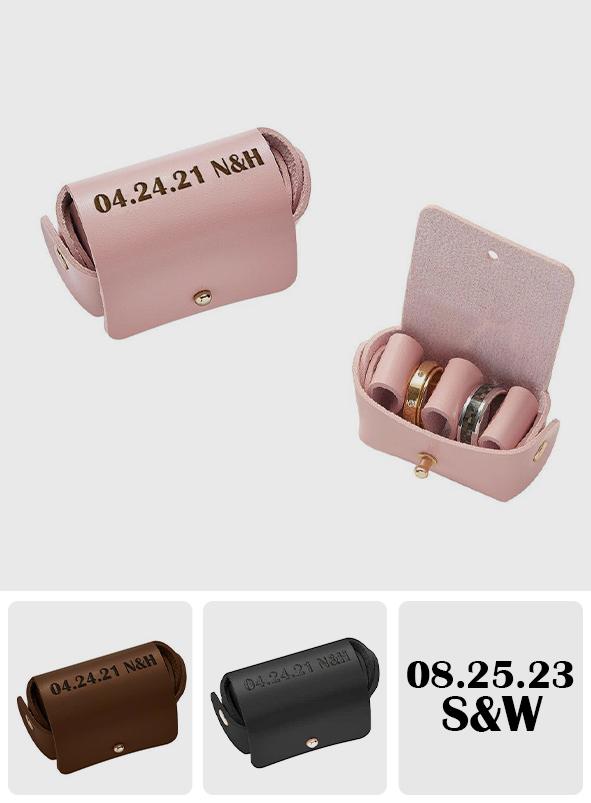 Funny Face Tie - Personalized Any Name Leather Wedding Ring Box