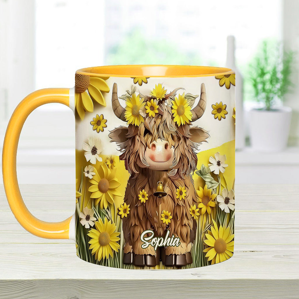Cute Highland Cow - Personalized Accent Mug