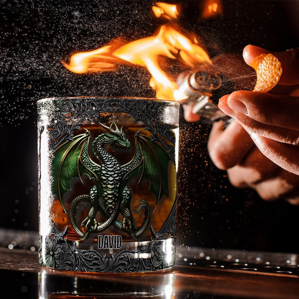 Biker Whiskey - Personalized Dragon Whiskey Glass