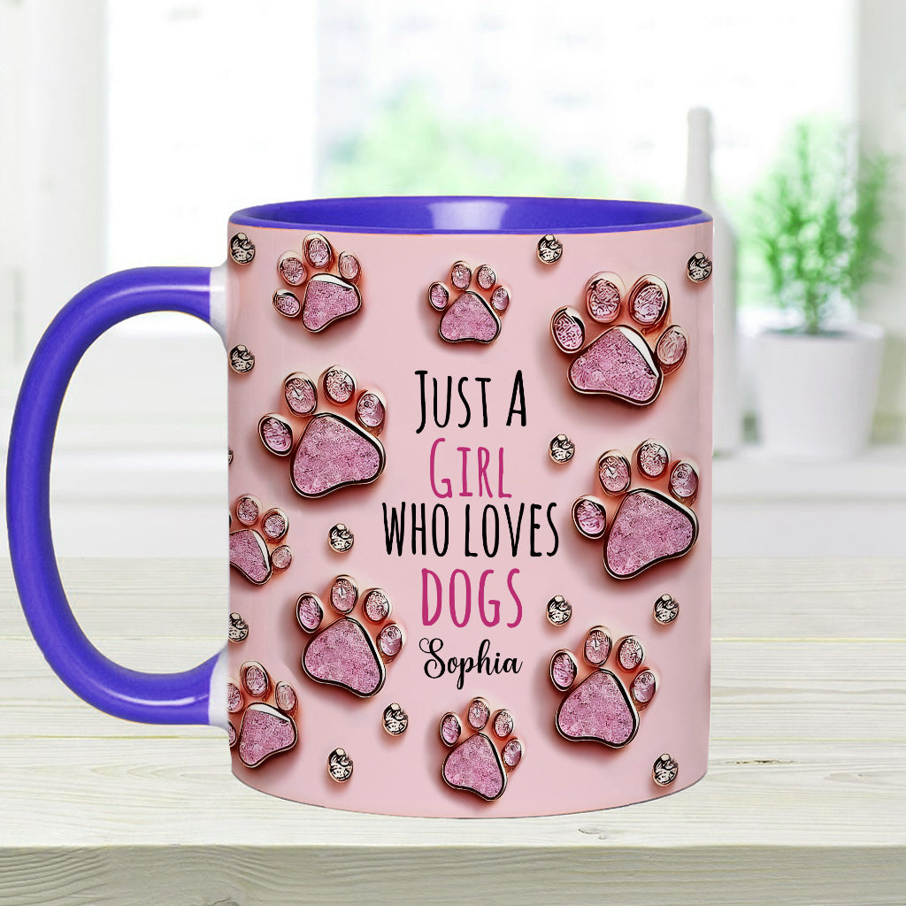 Just A Girl Who Loves Dogs - Personalized Dog Accent Mug