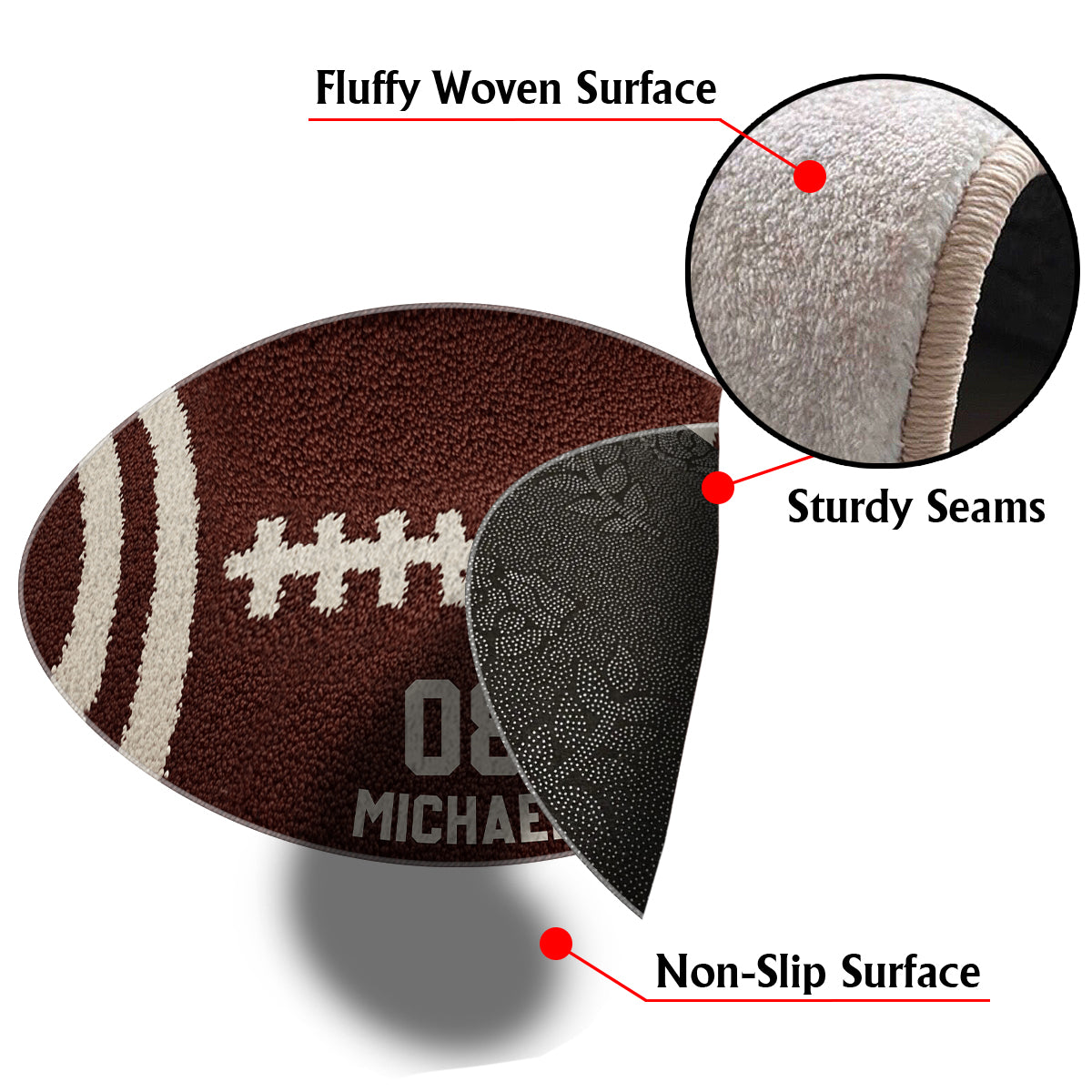 Football Player - Personalized Football Non-Slip Tufted Rug