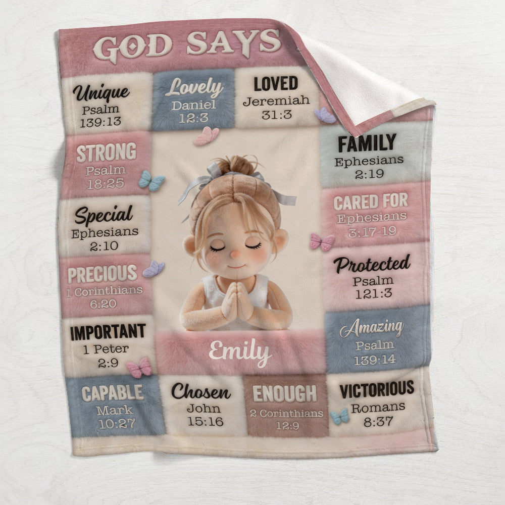 God Says You Are - Personalized Christian Blanket