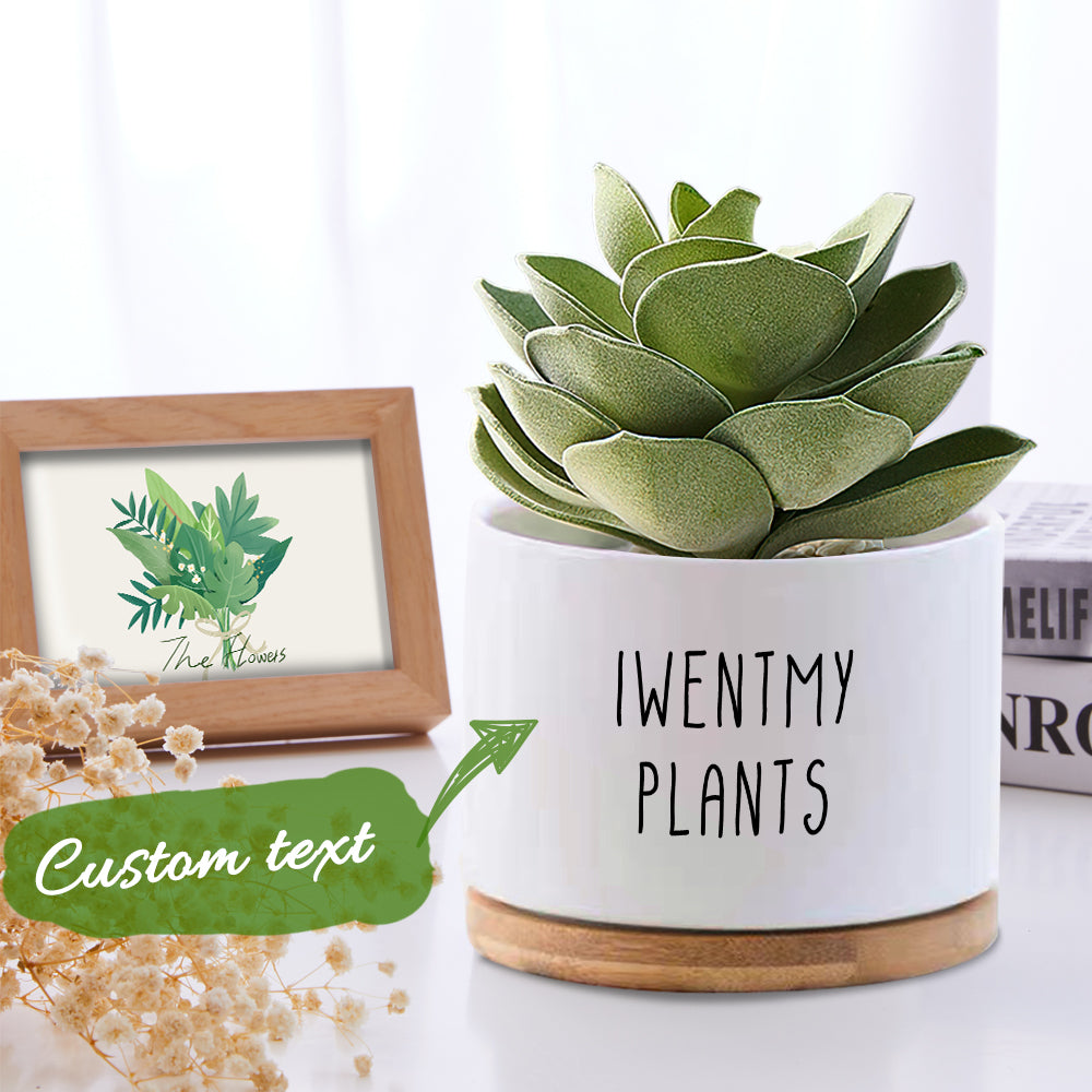 Custom Text Plant Pot - gift for her, plant mom, wife, mom - Personalized Ceramic Pot