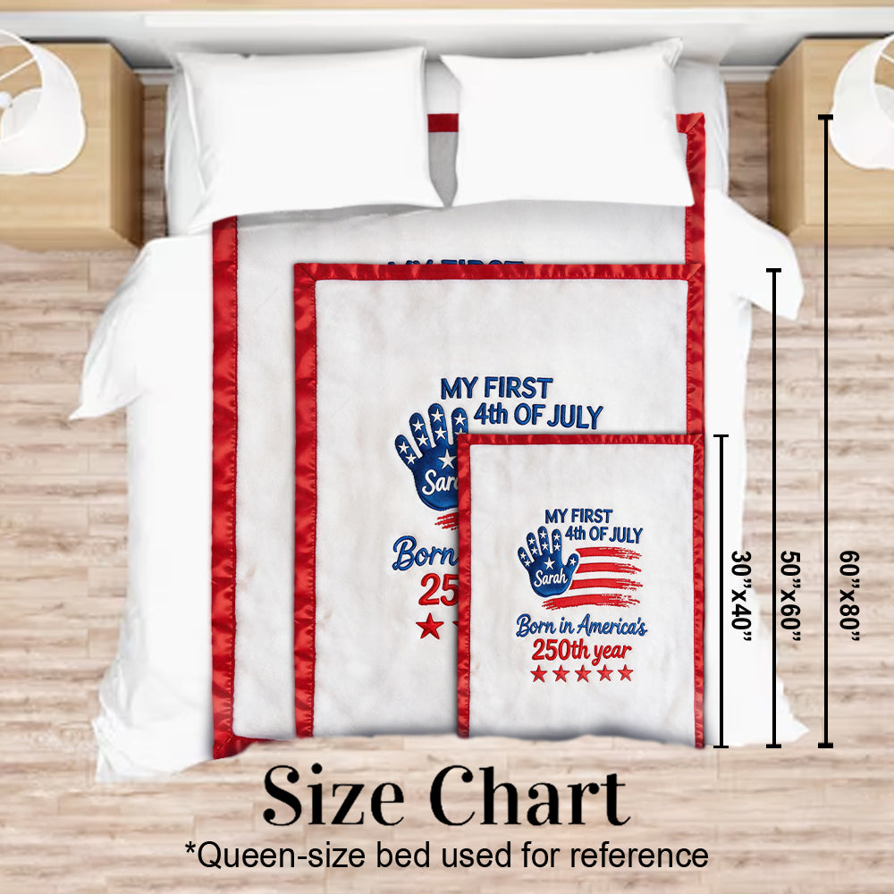 Born In America's 250th Year - Personalized Baby Shower Blanket