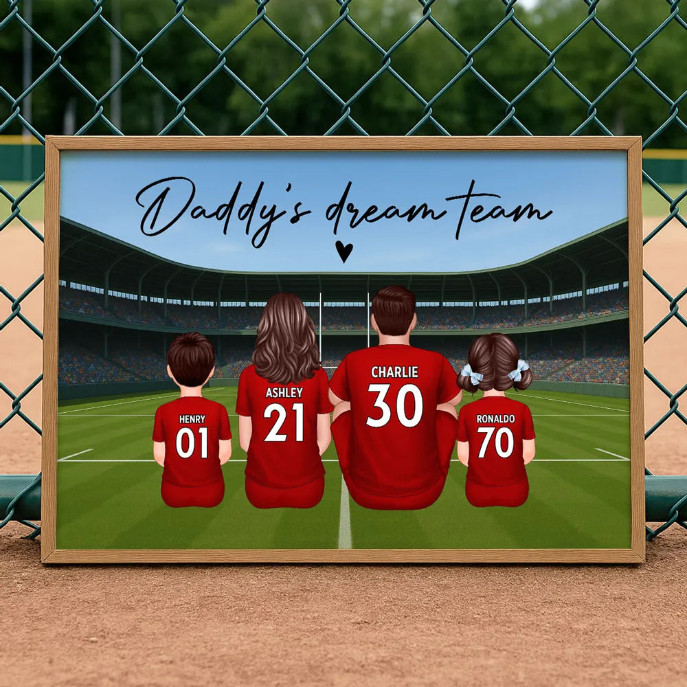 Dad’s Dream Team Socer Print – Personalized Stadium Scene Gift for Sports-Loving Fathers