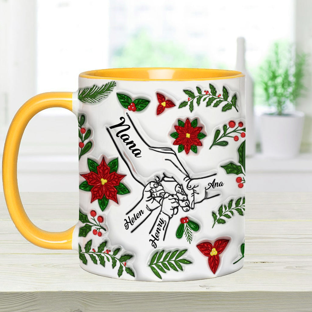 Hold My Hand, Hold My Heart - Personalized Grandma Accent Mug