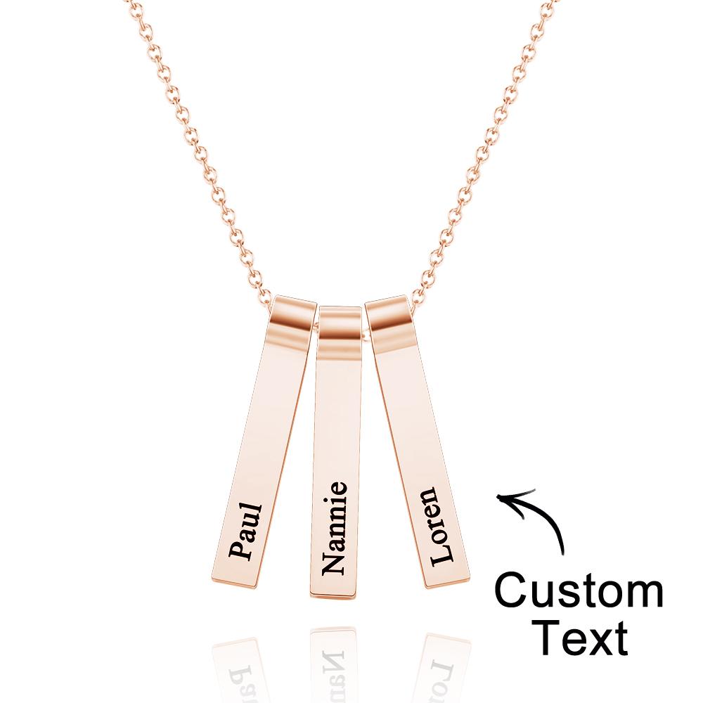 Any Name - Personalized Family Engraved Vertical 1-5 Names Necklace