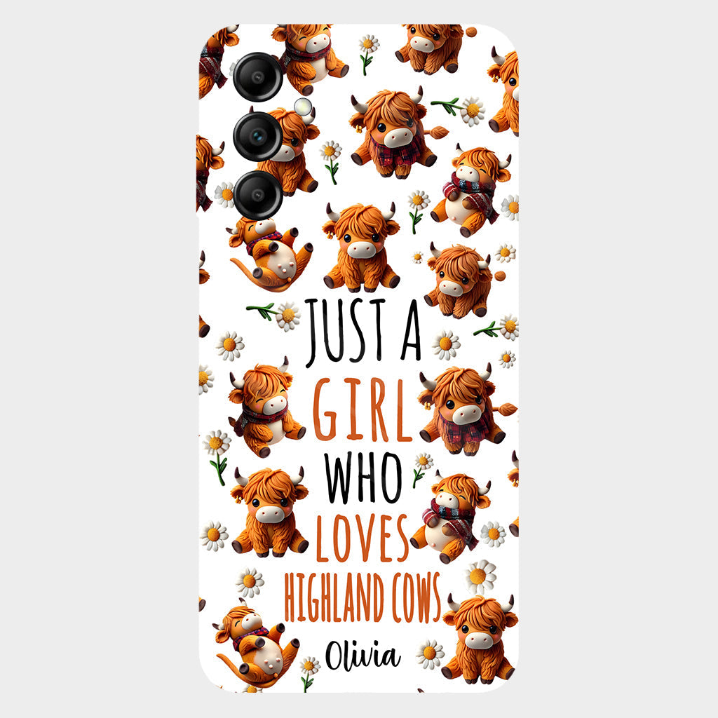 Just A Girl Who Loves Highland Cows - Personalized Highland Cow Full Print Phone Case