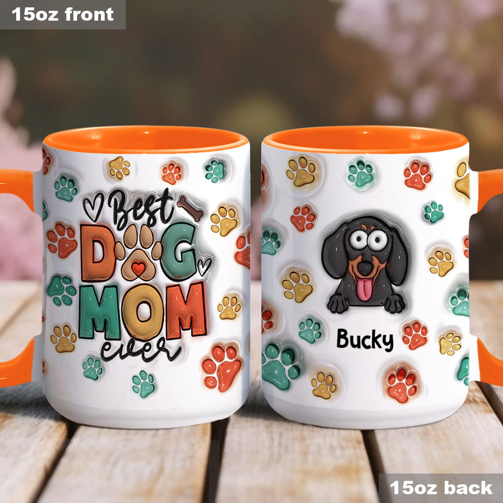 Best Dog Mom Ever - Personalized Dog Accent Mug