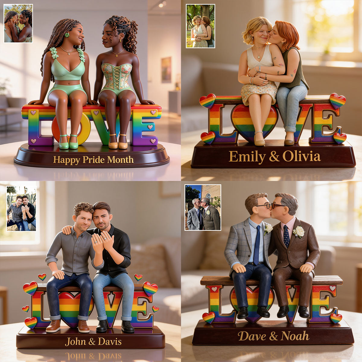 Happy Pride Month - Personalized LGBT Support Custom Shaped Wood Plaque