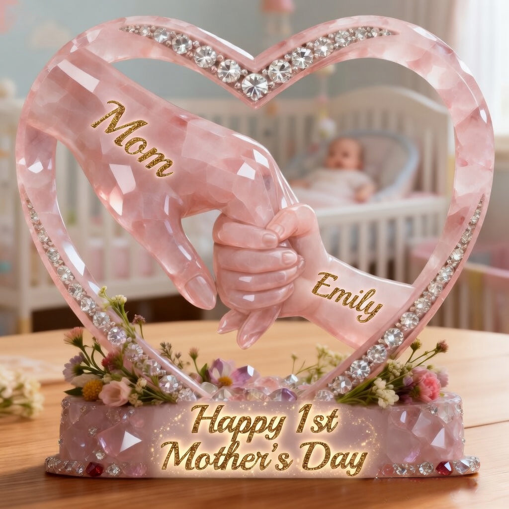 Happy 1st Mother's Day - Personalized Mother Custom Shaped Acrylic Plaque