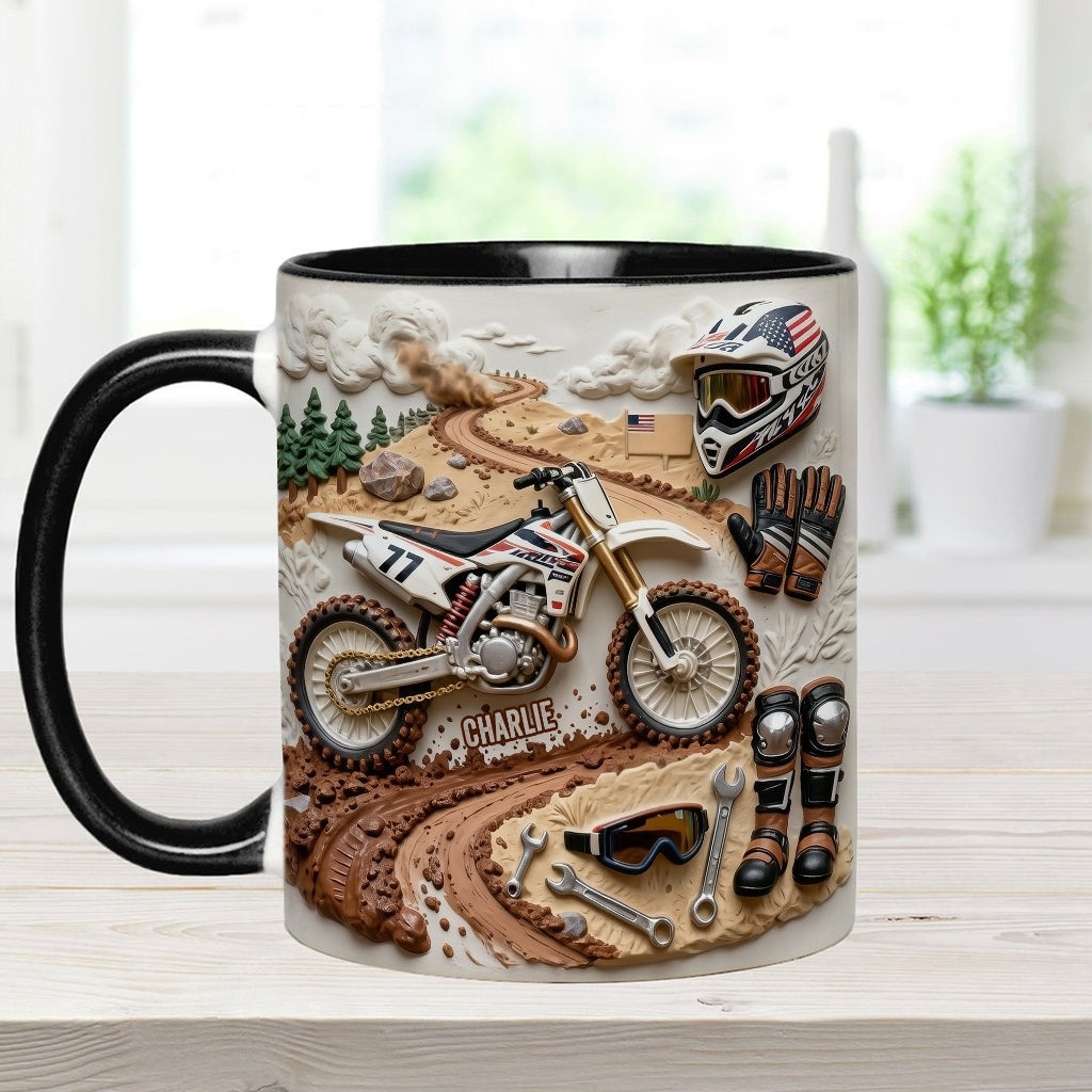 Cool Dirt Bike, Motocross - Personalized Dirt Bike Accent Mug & Coaster