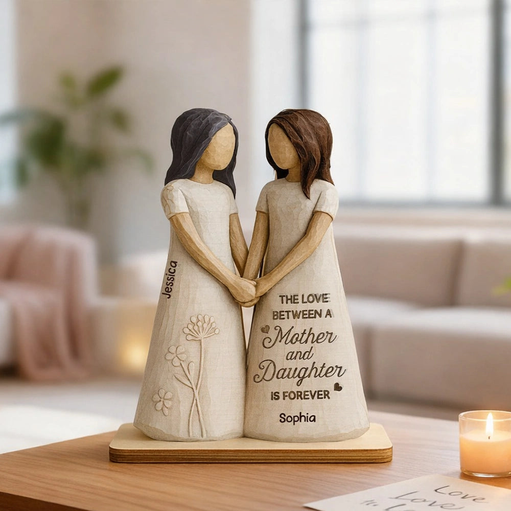 Mother and Daughter Forever Keepsake Wooden Plaque, Personalized Rustic Home Decor, Thoughtful Unique Gift for Mom from Daughter