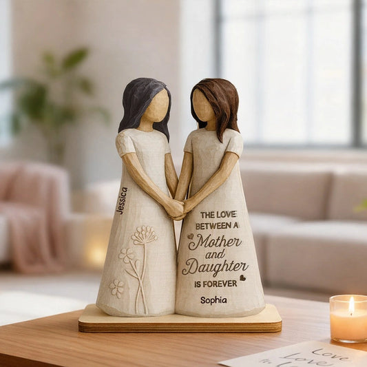 Mother and Daughter Forever Keepsake Wooden Plaque, Personalized Rustic Home Decor, Thoughtful Unique Gift for Mom from Daughter
