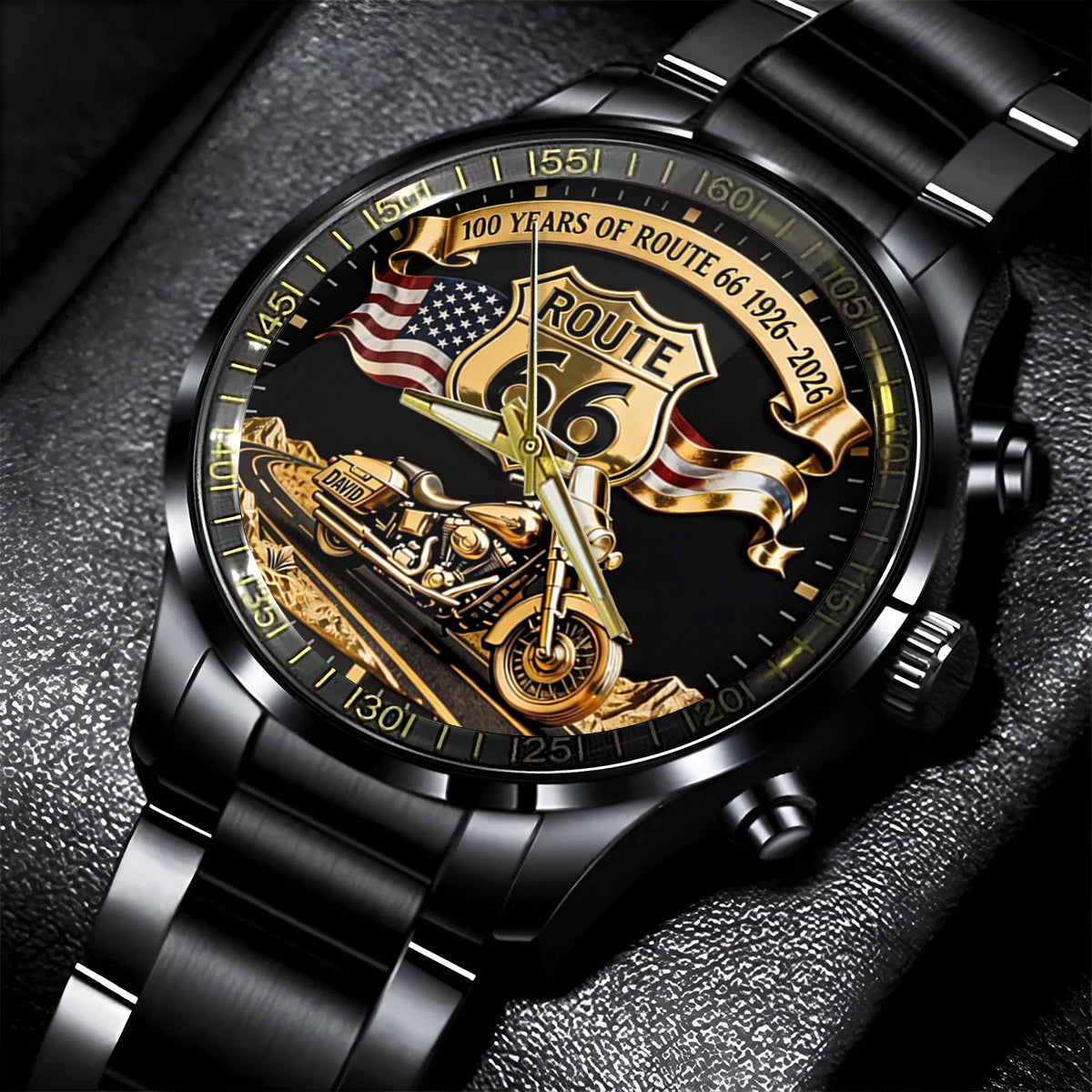 100 Years Of Route Personalized Gifts For Bikers - Personalized Biker Hand Watch