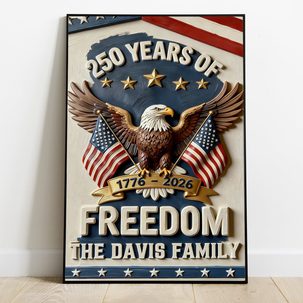 America 250th Anniversary Gifts - Personalized Independence Day/ 4th of July Canvas And Poster