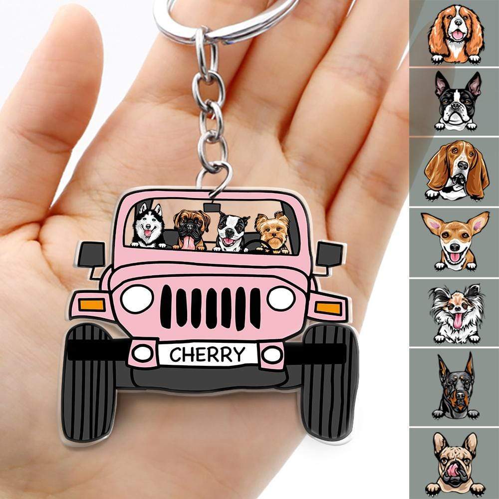 Customized Pet Car Keychain – Choose Dog, Cat, or Upload Your Own Image, Humorous Car Keychain for Pet Lovers