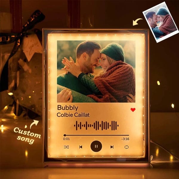 Any Photo Music Code - Personalized Husband And Wife Music Code Lamp