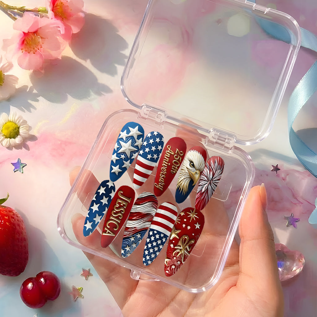250th Anniversary Of United States - Personalized Patriot Press On Nails