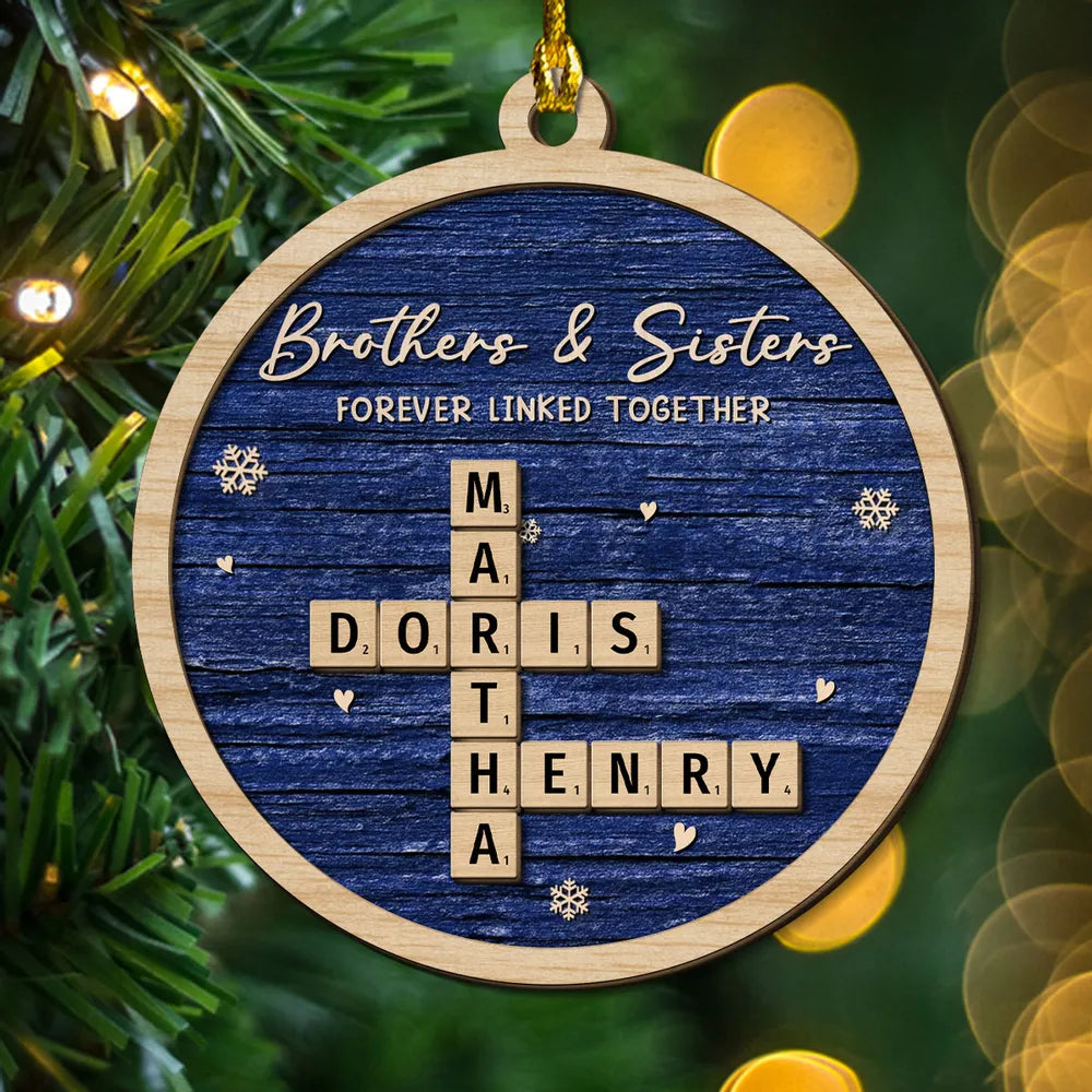 2-Layer Wooden Ornament – rustic red style with snowflakes, heartwarming Christmas gift for family and friends