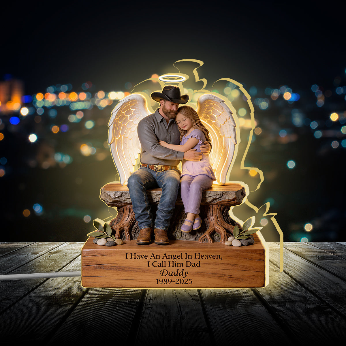 I Have An Angel In Heaven - Personalized Memorial Acrylic LED Night Light