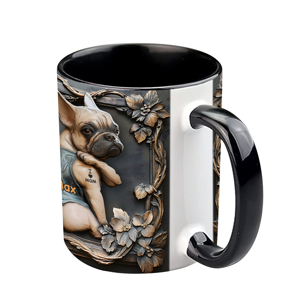 I love Mom - Personalized Dog Accent Mug