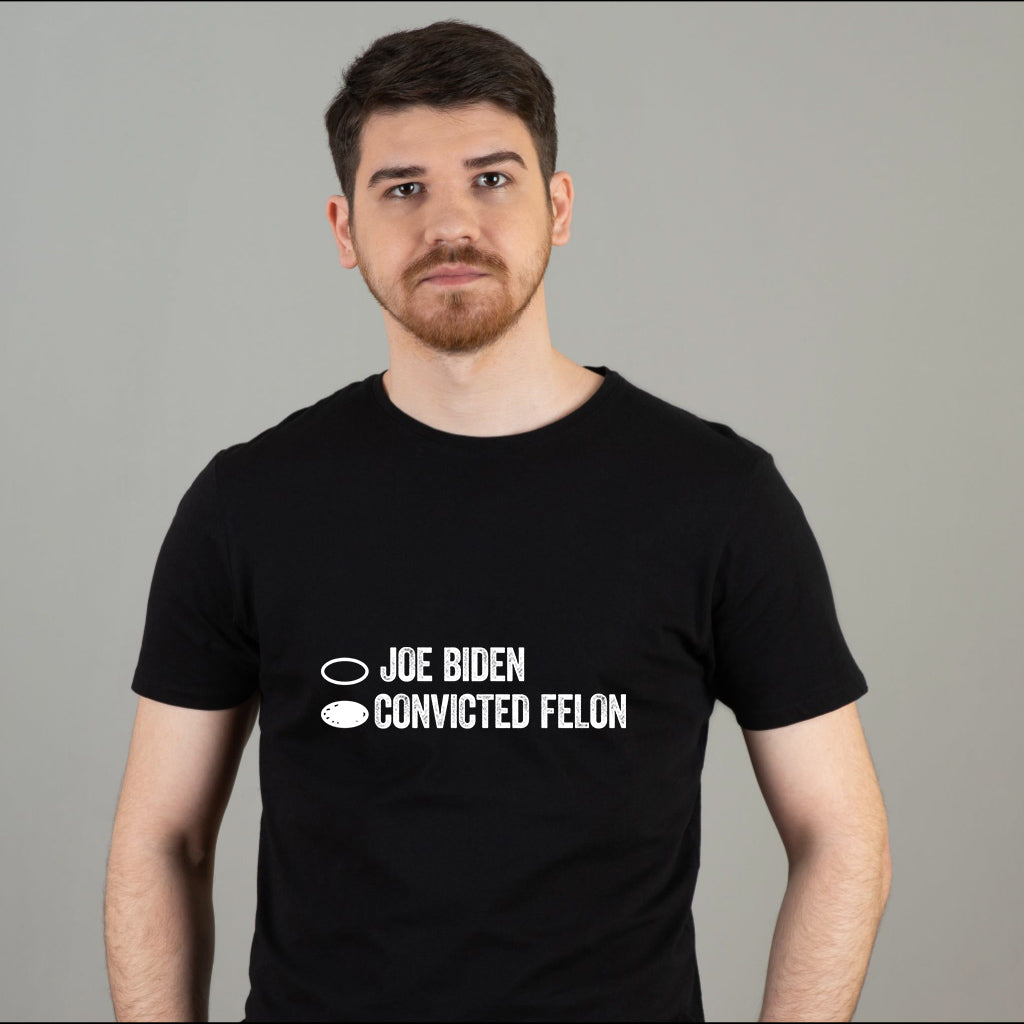 Funny Political T-Shirt, Joe Biden Convicted FeI0n Joke Shirt, Humorous Election ,Political Satire Tee, Funny Ballot Paper Voting Humor Tee
