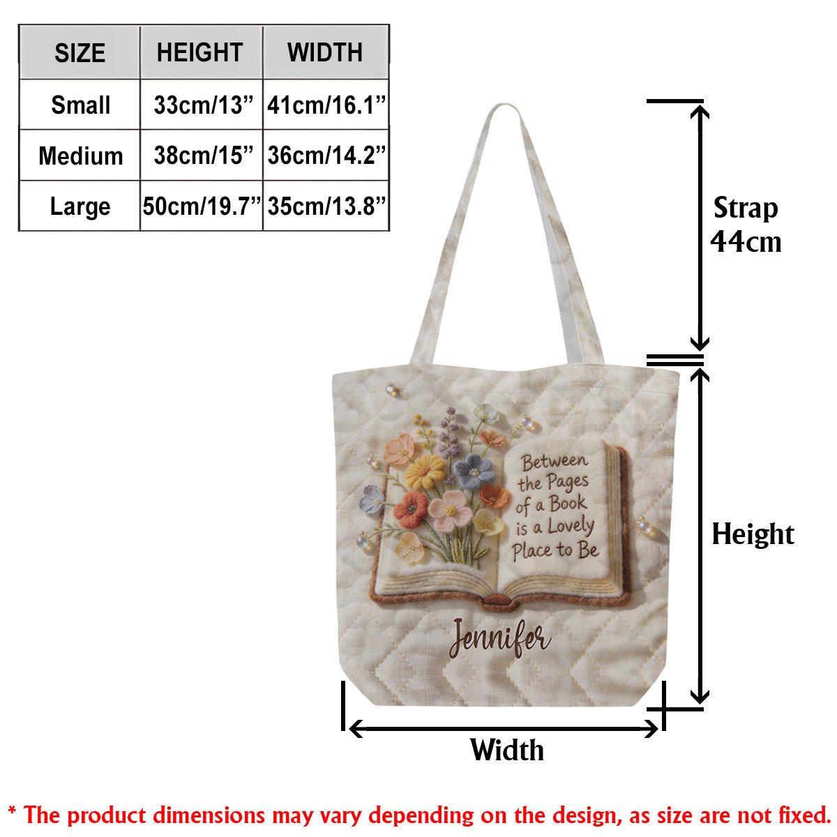 Custom Any Photo - Personalized Book Quilted Tote Bag