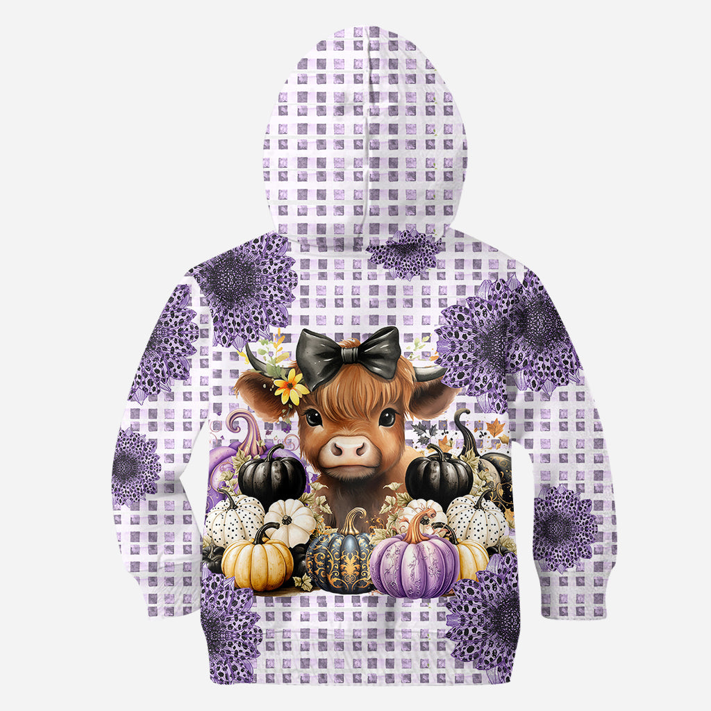 Cute Baby Highland Cow Fall Pumpkins - Personalized All Over Shirt