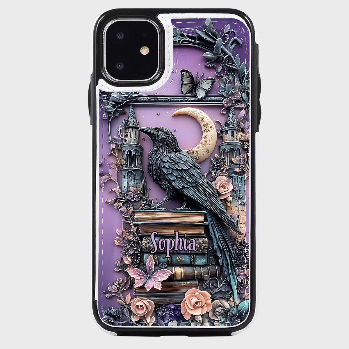 Dark Academia Book Reader - Personalized Book Foldable Wallet Phone Case