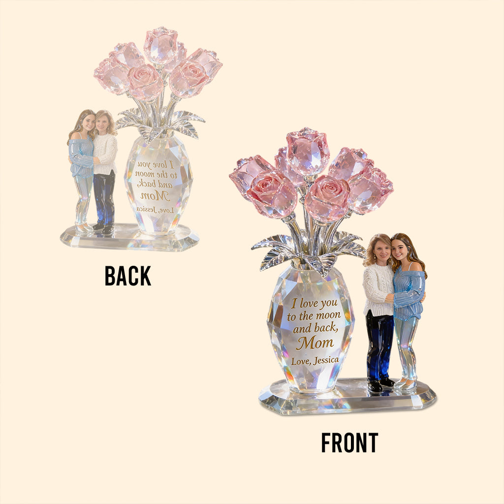 Crystal Flowers Vase - Personalized Mother Custom Shaped Acrylic Plaque