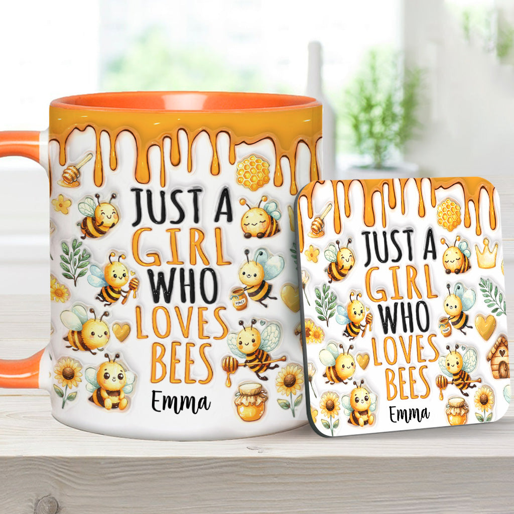 Just A Girl Who Loves Bees - Personalized Bee Accent Mug