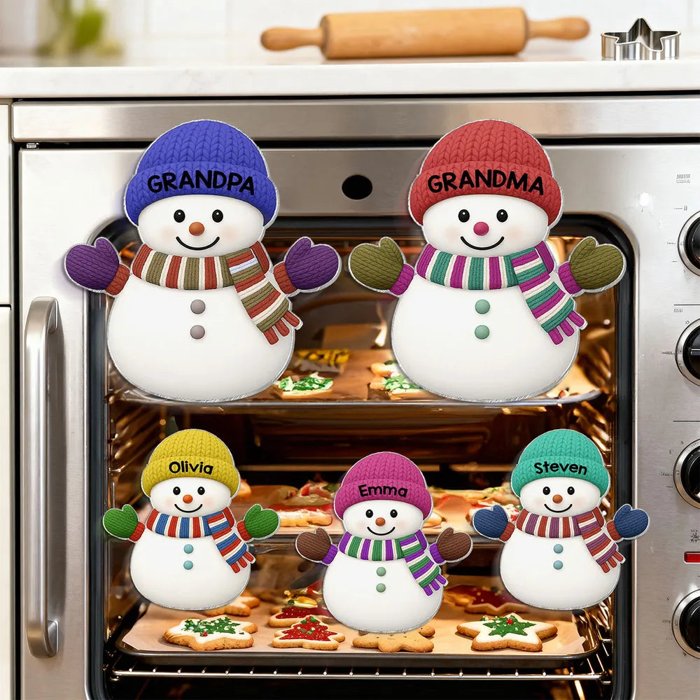 Acrylic Fridge Magnet Snowman Family Set | Festive Holiday Decoration, Perfect Gift for Grandparents and Family