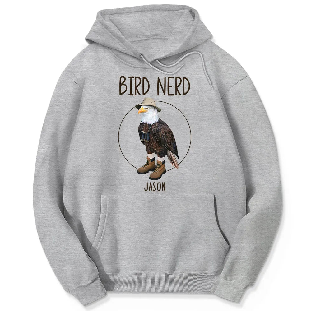 Personalized Bird Nerd Classic Tee with Funny Eagle Illustration for Bird Lovers, Unique Gift for Any Birder