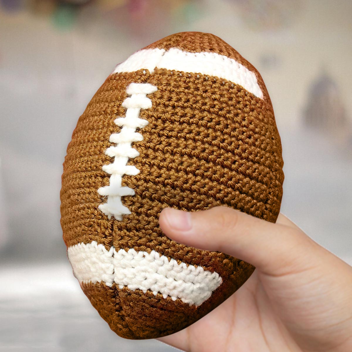 Knitted American Football Ball - Football Hand Knitted Doll