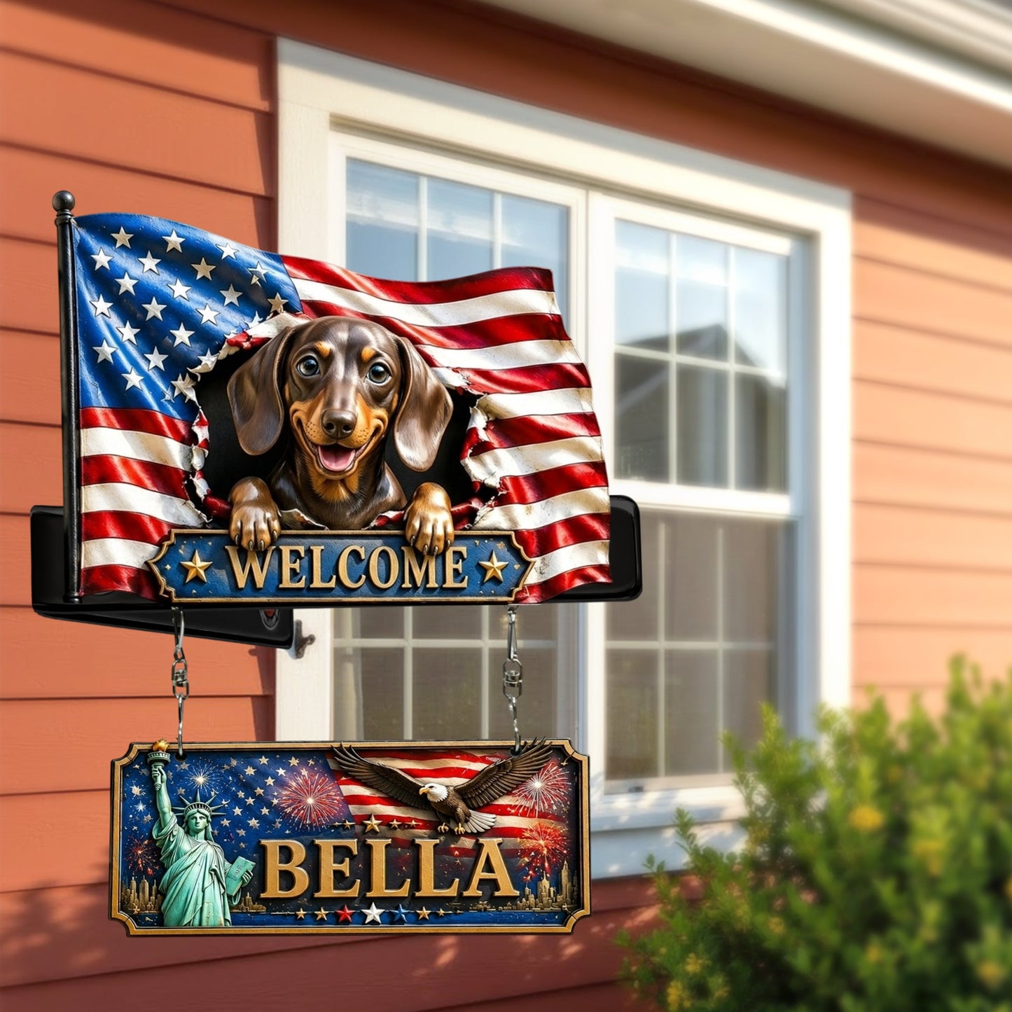Any Photo Peeking Pets - Personalized Dog Wooden Wall Mount Sign