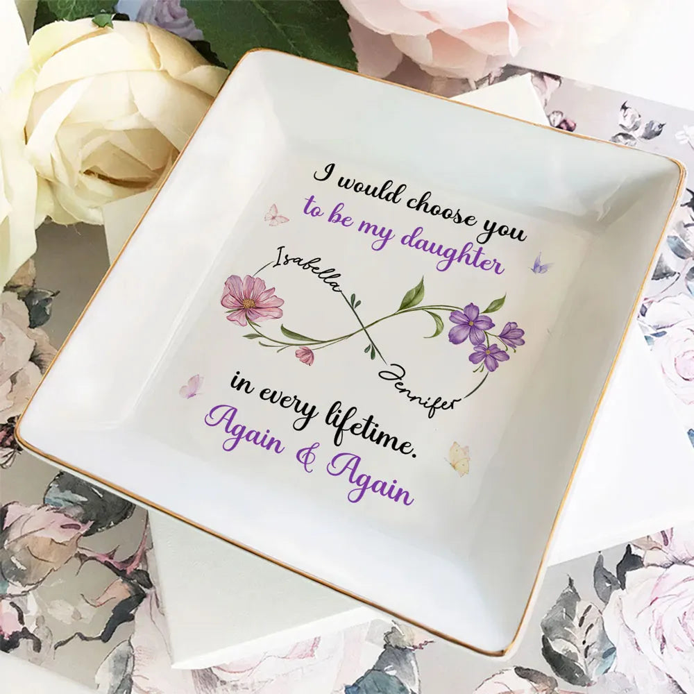 Floral Infinity Jewelry Dish - Gift for Daughter