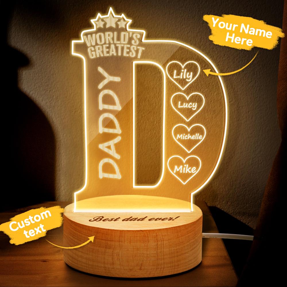 Best Dad Ever - Personalized Father Photo Crystal Plaque