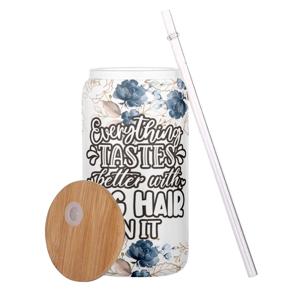 Everything Tastes Better - Cat gift for dog lover - Personalized Can Glass