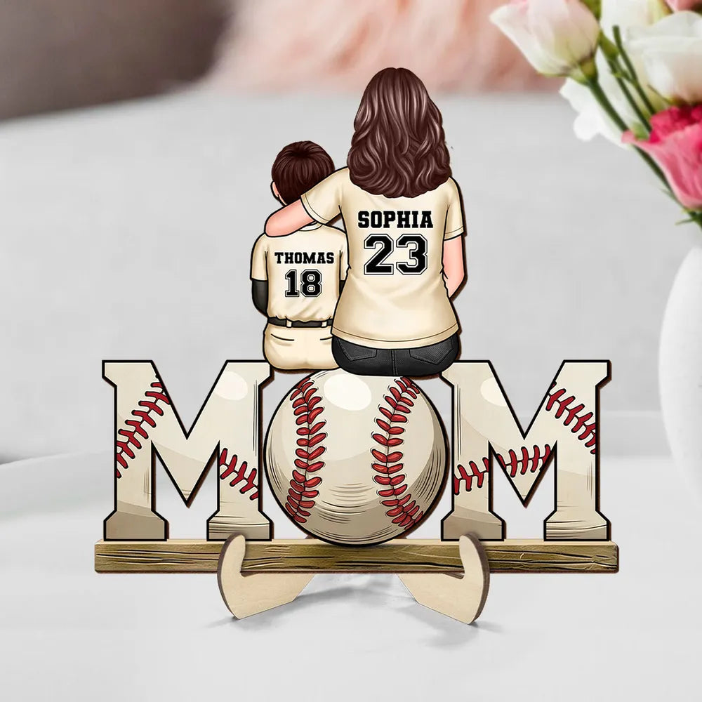 Custom Mom & Kids Plaque with Acrylic Keychain Gift