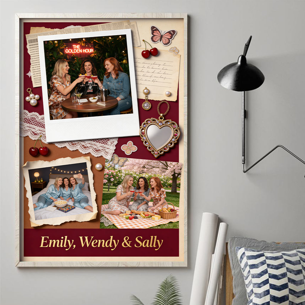 Any Photo Bestie Forever - Personalized Bestie Canvas And Poster