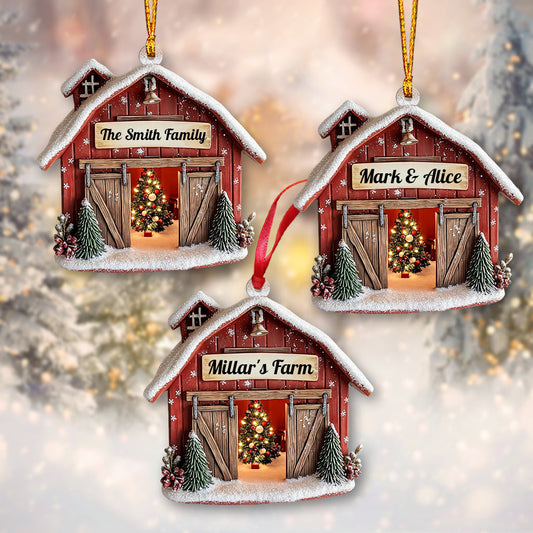 Farm House - Personalized Family Ornament