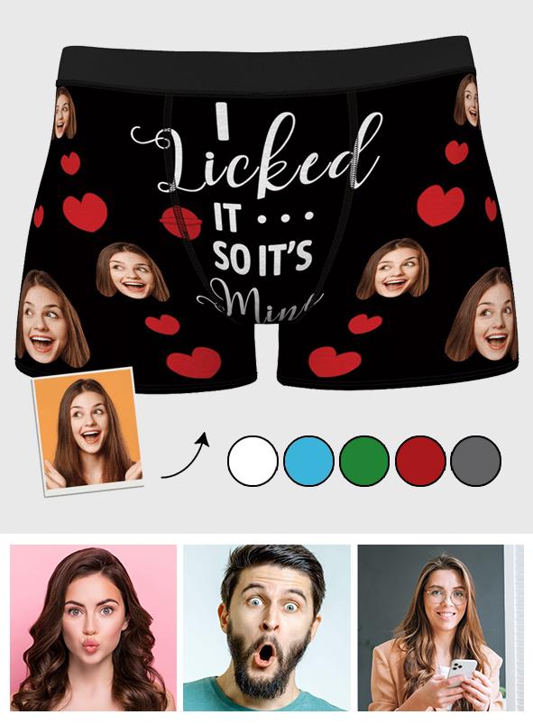 It's Mine Custom Wife Or Girlfriend Face Boxers AR View - Personalized Couple Men's boxer briefs